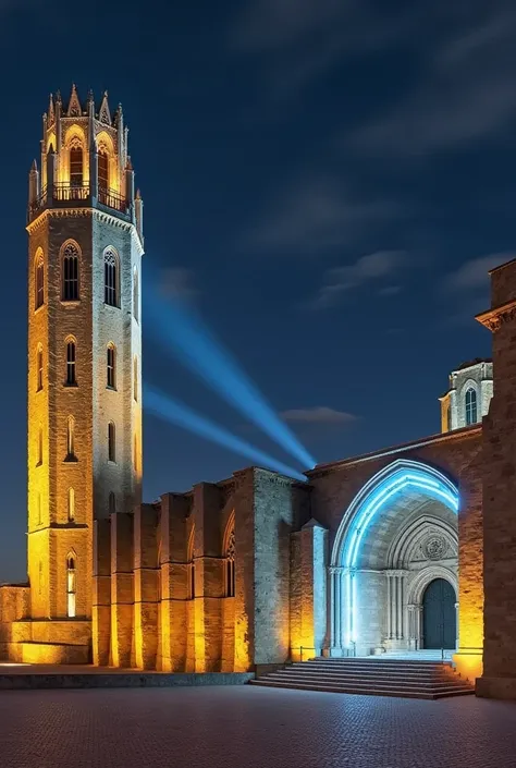 
“A hyper-realistic and cinematic scene of the Seu Vella Cathedral reimagined in a futuristic style. The Gothic architecture has been blended with advanced technology, featuring sleek metallic elements, neon lights, and holographic displays integrated into...