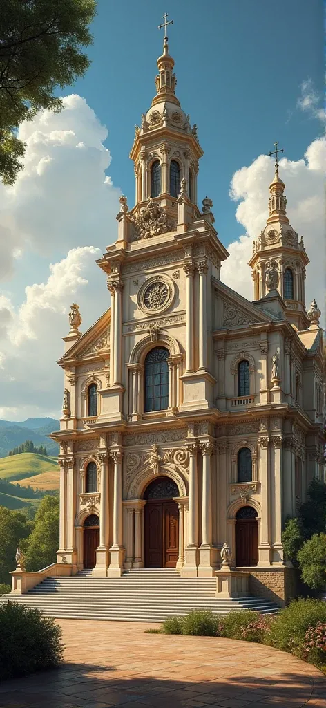 Use this painting style to make the previous church