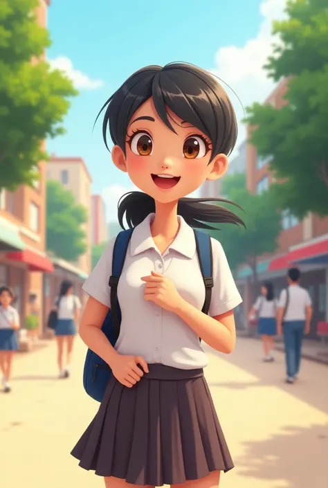 A female student animation 