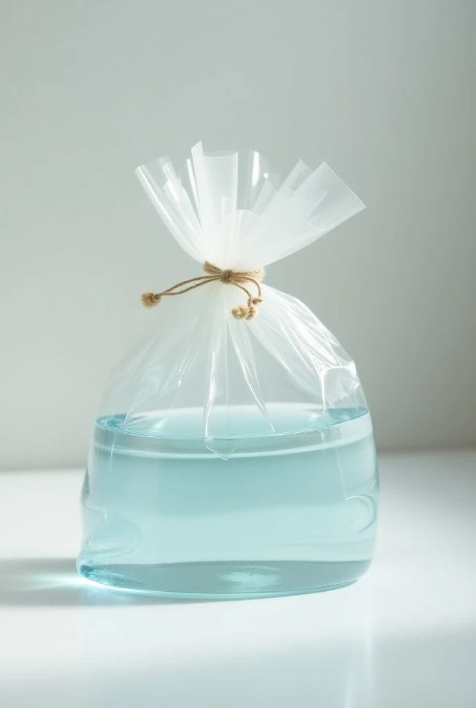 A polythene bag filled with water and tied around with thread 🧵