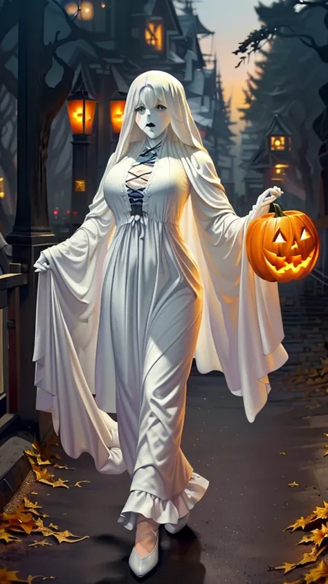 (（（figure，御姐figure,white and tender skin,（（ghost costume,ghost,the white female ghost ，white cape）））,,(（（no head ））),((masterpie...