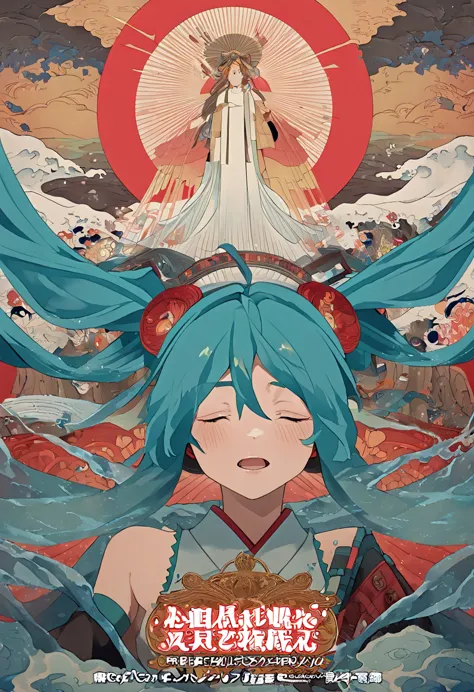 (8k)  Ultra High Level Quality ８ｋ　 Avant-Garde Art Realistic Direction 　 Studio Ghiblis New Anime 　 Hatsune Miku　Ukiyo-e POP art　Alphonse Mucha　Beautiful profile　Impressionism　print　pretty 　Critique of Machine Civilization 　 Hatsune Miku　sun　Picasso　 King ...