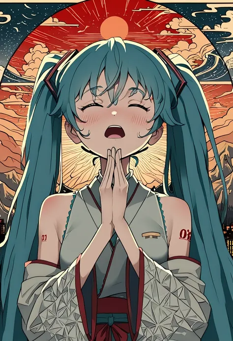 (8k)  ultra high level quality ８ｋ　 avant-garde art realistic direction 　 studio ghibli's new anime 　 hatsune miku　ukiyo-e pop ar...