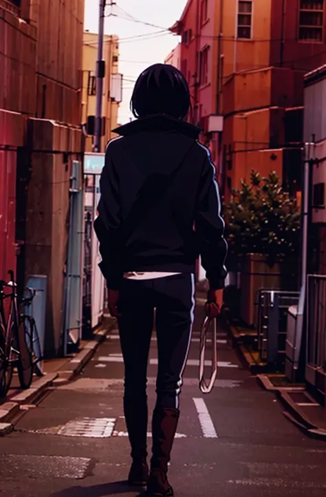 dark-skinned male with long hair walking to high school