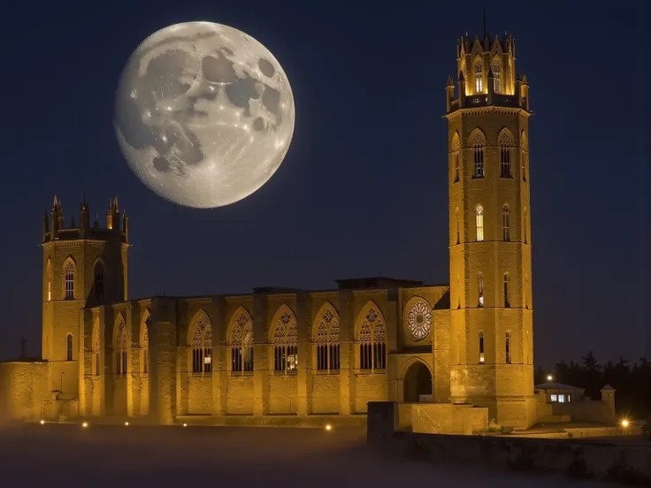 the seu vella cathedral adorned with countless christmas lights, casting a warm and festive glow over its gothic architecture. a...