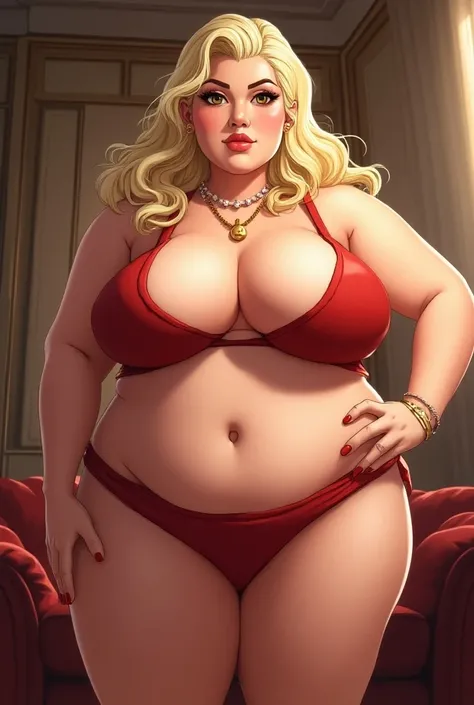 Obese, anime, woman, blonde, Spoiled