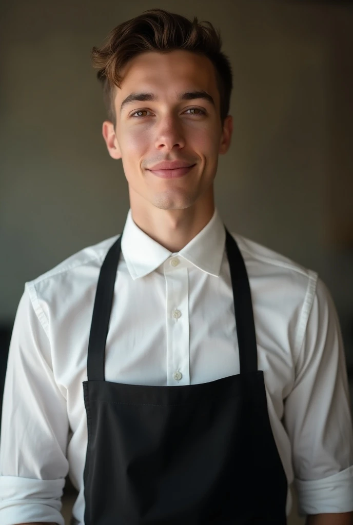 The photograph shows an attractive waiter of about twenty-four years old. 