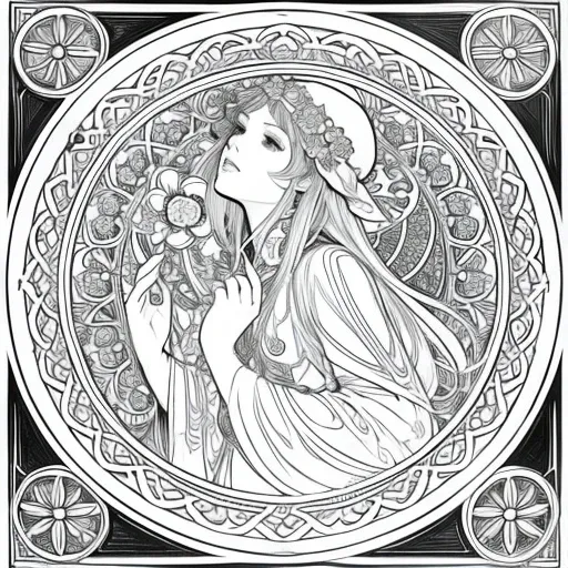 mucha、line art