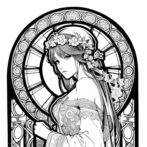 mucha、line art