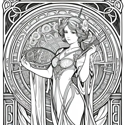 art nouveau、line art