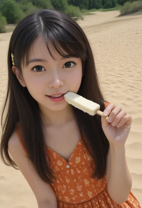  mature woman who deliciously licks her tiny penis on a stick,Very bewitching, beautiful, and luscious 、The popsicles melted and ((Sticky with semen that has melted out of her chest ))、A large amount of saliva from my tongue ,(Asian、 Japanese high school g...