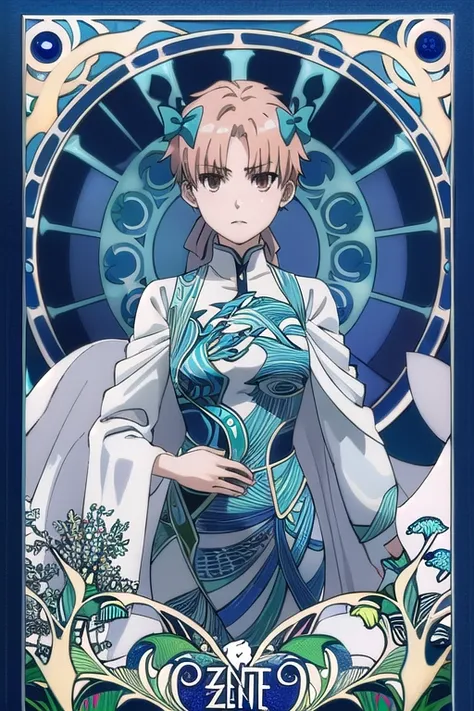 Maximalism,absurdres,masterpiece, best quality, a game Tarot style card (art nouveau:1.5), (zentangle:1.3), BREAK one girl, (Kuroko Shirai:1.5), card background is (lightning:1.3), looking viewer, clear face, purity, brown hair, , Railgun