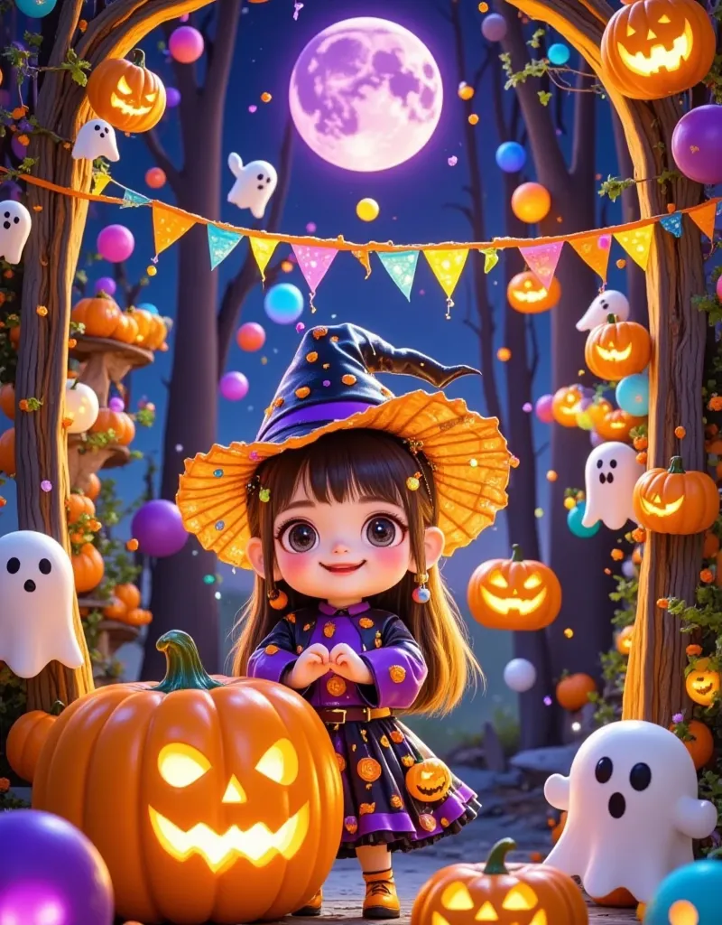 the halloween  started like a dream ， the giant blood moon hangs high ， the mystery of the night sky 。 the pumpkin lamp swings i...