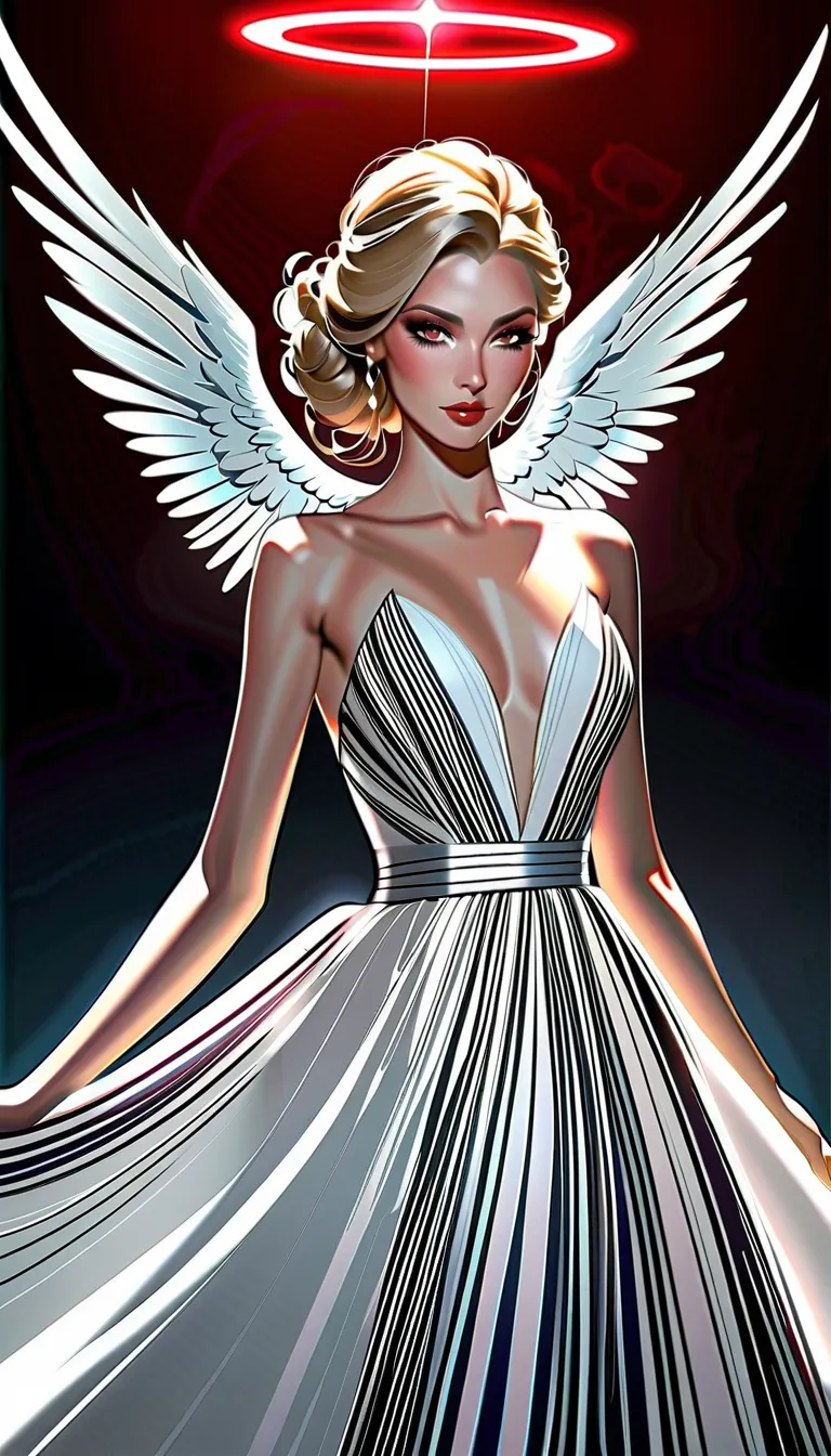 [in style of hans hartung],in style of carolina herrera-【gorgeous clothing designer】-,in style of charlie bowater white angel，th...