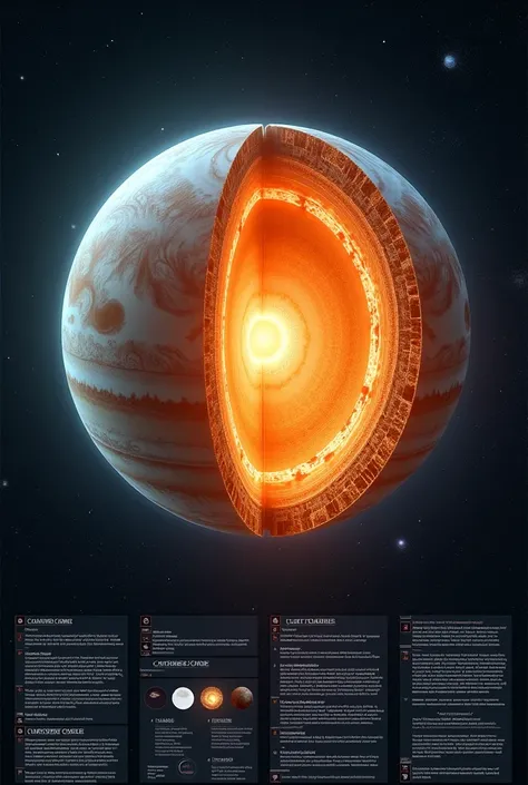 Transparent planet detailed cross section and reference chart sheet