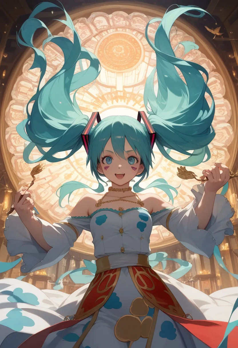 (8k)  ultra high level quality ８ｋ　 avant-garde art realistic direction 　 studio ghibli's new anime 　 hatsune miku　ukiyo-e pop ar...