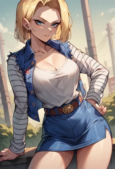 android 18 sexy, short skirt