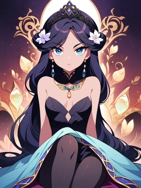 jasminewaifun sitting, a stunningly detailed anime-style illustration of a beautiful disney princess, specifically jasmine from ...