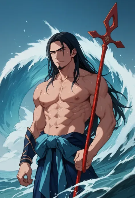 Kaijirou is a deity who rules over the seas, oceans, and those who face seemingly insurmountable challenges. He is often depicted as a middle-aged god with long hair and a beard, wearing blue robes, and holding a spear with a wave-shaped blade. His persona...