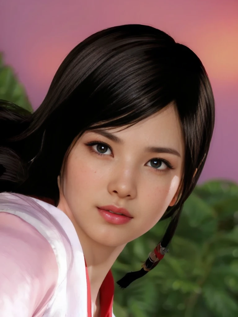 Kokoro, (best quality, ultra-detailed), (realistic:1.37), beautiful and detailed face, ultra-realistic texture, red lipstick, bright colors. High definition, 8k. expressão com olhar sedutor e sexy