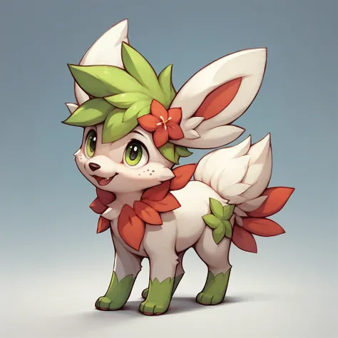 Shaymin, Pokémon, whole body, original pokemon design, standing four paws, Solo, ,