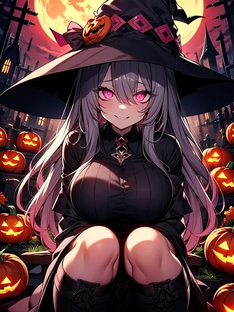  High image quality、Best Quality、8k、  perfect face、Alone、 zombie girl 、Grey Skin、(corruption)、Oblique eyes、Crazy Eyes、 pink eyes glow in the dark、  black eyeshadow  、Hollow Eyes、Shadow Face、Detailed lips、Long silver hair、 big breasts at the temple、 creepy ...