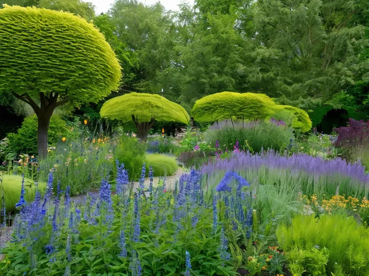 in Peter Udolfs garden, landscape garden. arrays of molinia caerulea, subspecies caerulea by Paul Peterson, salvia sylvestris, Dear Anna, amsonia hubrichtii, sporobolus heterolepis, baptisia alba, diverse group, in the garden of Peter the Great, landscape ...