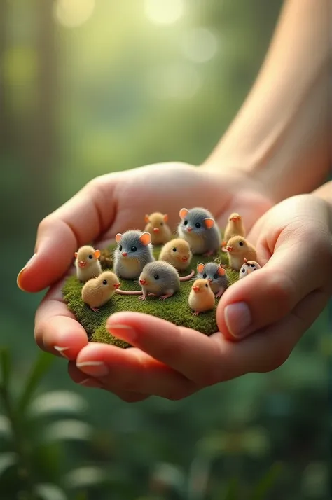 Small animals in the palm of your hand 