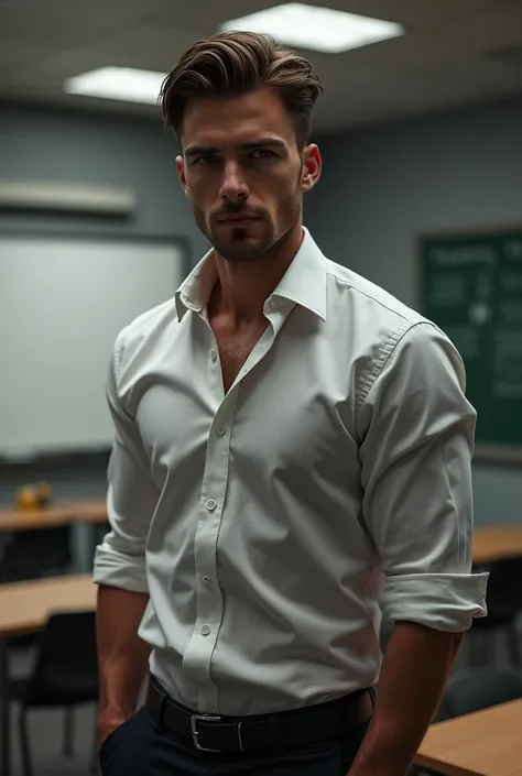 You meet a sexy and manly young teacher with great sex appeal 