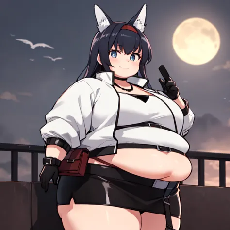 ((best quality,  ultra high resolution, masterpiece:1.3)),  1 obese girl who was very big and fat,  upper body, viewers watch  ,...