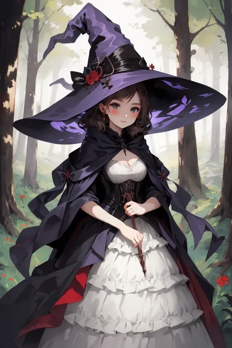 beautiful female witch ,dress ,forest