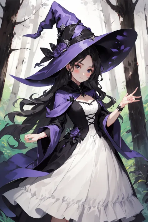 beautiful female witch ,dress ,forest