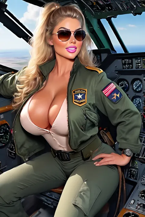 ((best quality)), ((masterpiece)), ((realistic)), ((best quality)), ((masterpiece)), ((realistic)) , female top-gun air pilot, p...