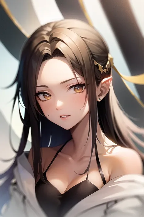 High fantasy bandit, beautiful 20 year old woman, human, dark tan skin, dark hair, dark eyes, high detail, portrait, ruby forehead circlet, fully clothed