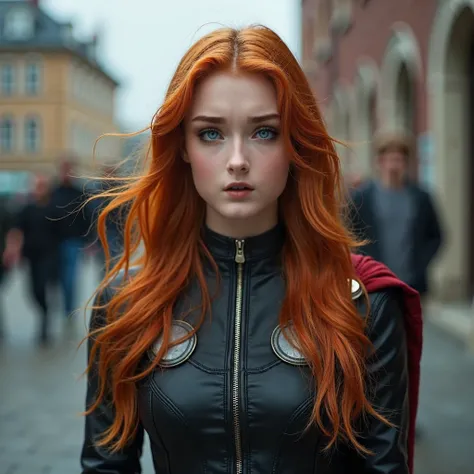 (best quality,4k,8k,highres,masterpiece:1.2),ultra-detailed, 1girl, Norse God Thor as Female college student, young woman of Icelandic decent, Red hair, facing viewer, HDR, 8k, absurdres, cinestill 800, sharp focus,  ((intricate detail)),(((realism))), HDR...