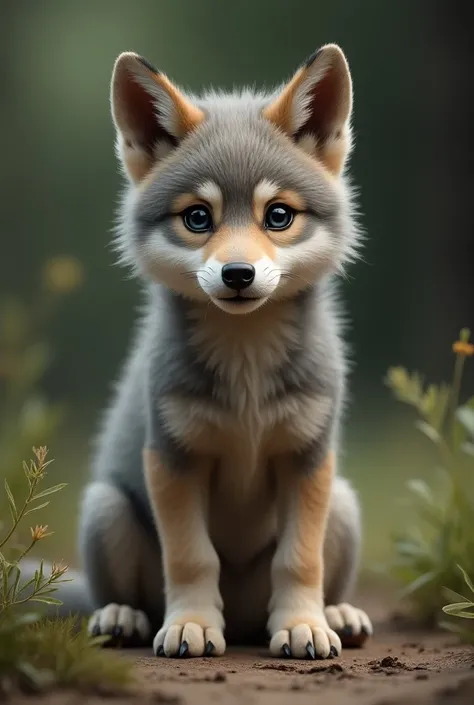 Realistic baby wolf 