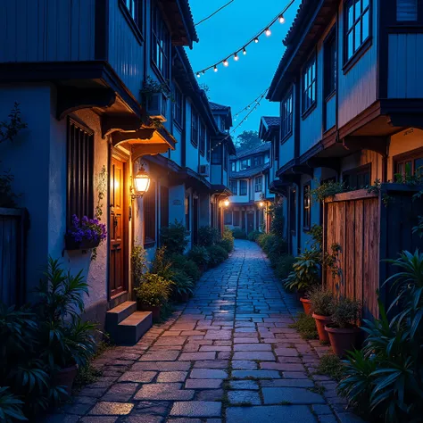 (An ordinary alley in a residential area late at night), When you turn the corner, you will find yourself in a pop, fairytale, pastel-toned, mysterious fantasy world reminiscent of Disneys Alice in Wonderland