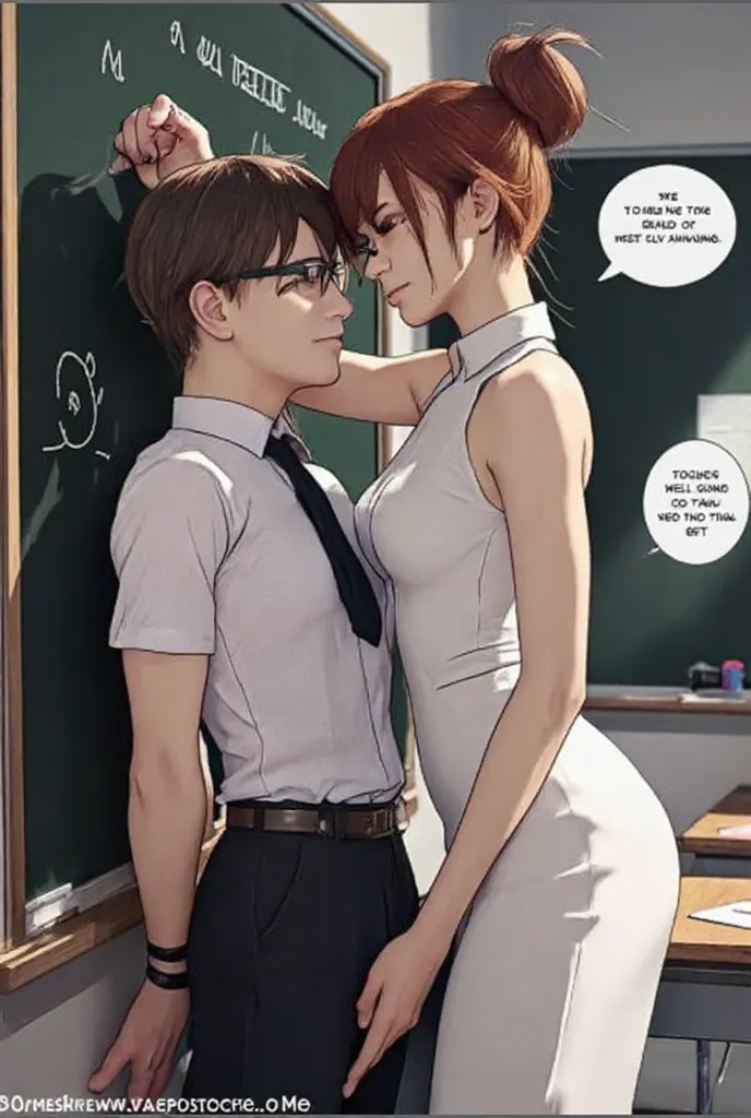 ((score_9, score_8_up, score_7_up)), comic book art, crowded and busy, ((petite teacher teaching a sex-education class)), teachi...