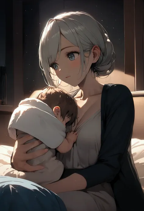 milf being a mother while taking care of her son