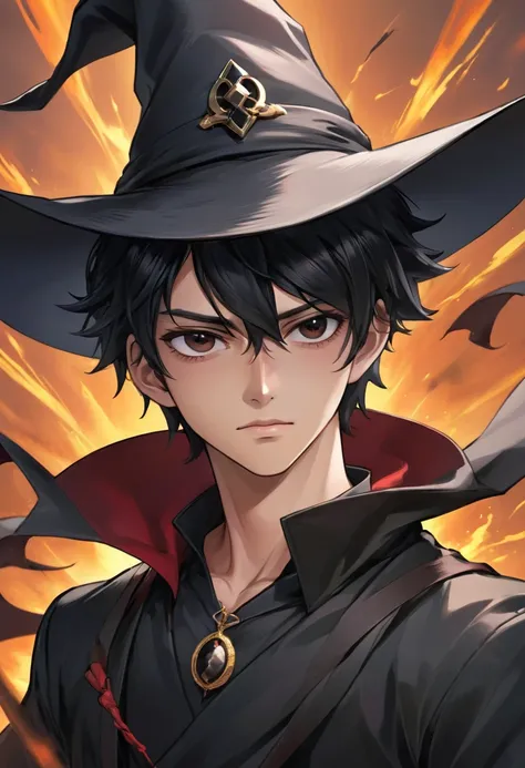 TcolonolonolonolonolonolonolonolonolonolonolonolonolonolonolaT The Short Black Haired Anime Boy with black eyes, super Good look,God like powers, Black Gakuran Outfit, Positive Super Look,male Witch hat