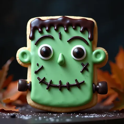 (masterpiece, best quality:1.2),halloween icing cookie,frankenstein, icon,face