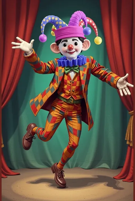 create a full-body, head-to-toe 3d carnival character for a s' fest with a friendly, round face and joyful expression. the chara...