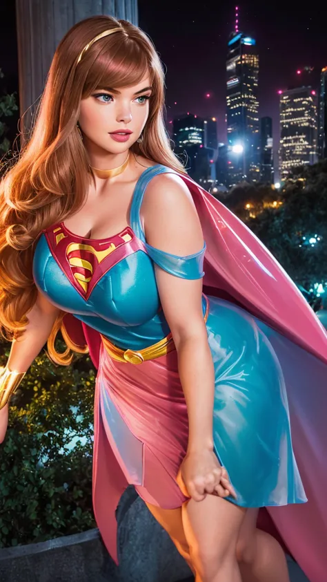 donnatroy, disneyaurora, full body view beautiful woman (((anne hathaway:kate upton:0.9))) (((shoulder length wavy red blonde ha...