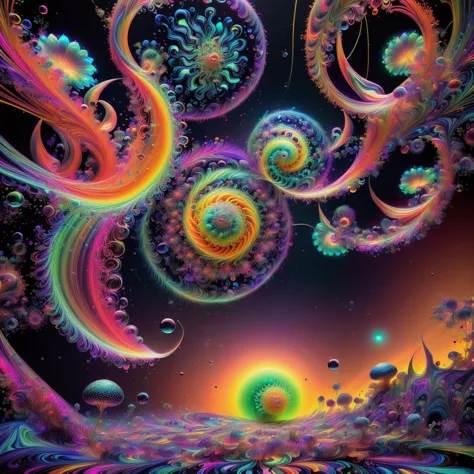 an image of light emerging from colors in a psychedelic dream, shimmering glass morphing out of colors, trippy vibrant colors, p...