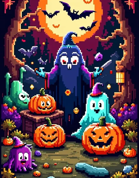 halloween night, (colorful soup monster), artistic expression, stunningly beautiful work, the characters and elements of the lan...