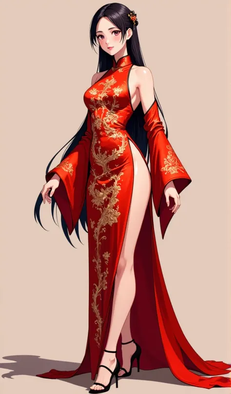 **prompt:**

 a young chinese woman of striking and bold beauty .  she has soft and pale skin ,  with a slight pinkish tint on t...