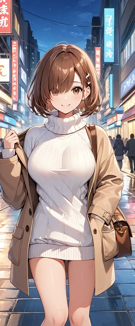  1 girl、(((brown hair shortcut 、Beautiful brown hair、Keep your head small、 perfect face、 Shiny Skin、Clear, reflective brown eyes、 slightly chubby、 breasts are small、The butt is small、Teasing Smile、hair over one eye:1.3、diagonal bang:1.3)))、break、
Lets thin...