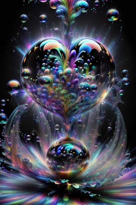 an image of light emerging from colors in a psychedelic dream, shimmering glass morphing out of colors, trippy vibrant colors, p...