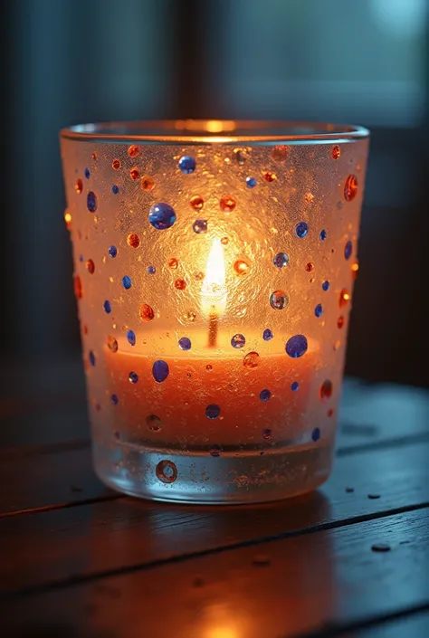 behind the frosted iridescent mosaic glass there is a single candle with a flickering flame, various effects, delicate and dynamic textures, contrasts of light and shadow, 2.5D, artistic photography, hyper realistic, digital graphic CG, BREAK ultra detaile...