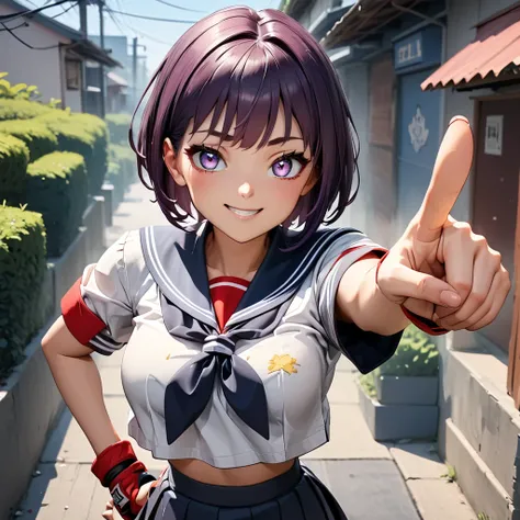 Masterpiece, 4K, HDR, full HD, (best quality), (ultra detailed), (only), intricate ANIME TYPE, best quality, 1girl, ((deep purple hair)) , hyper beautiful face, purple hair, perfect anatomy, shiny skin, full body, alone, long hair, looking at viewer, perfe...